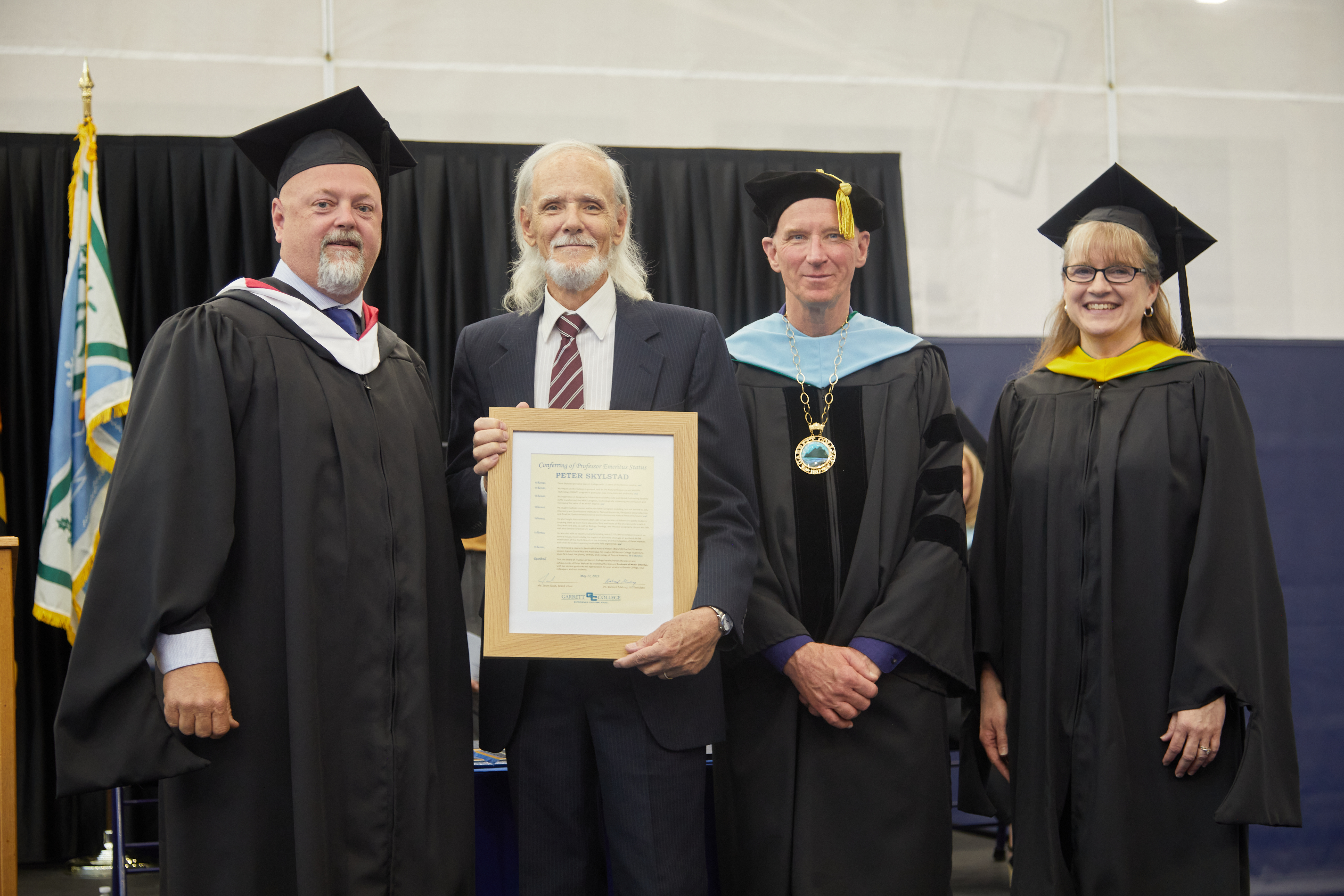 Peter Skylstad was named Professor Emeritus as part of Garrett College’s 2025 Commencement Peter